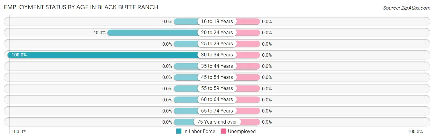 Employment Status by Age in Black Butte Ranch