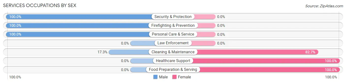 Services Occupations by Sex in Boardman