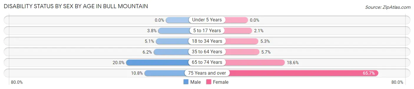 Disability Status by Sex by Age in Bull Mountain