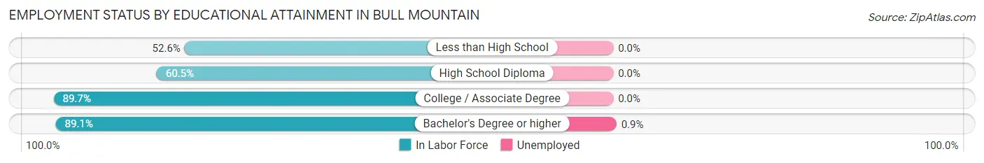 Employment Status by Educational Attainment in Bull Mountain