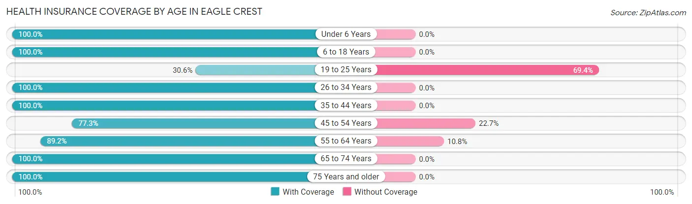 Health Insurance Coverage by Age in Eagle Crest