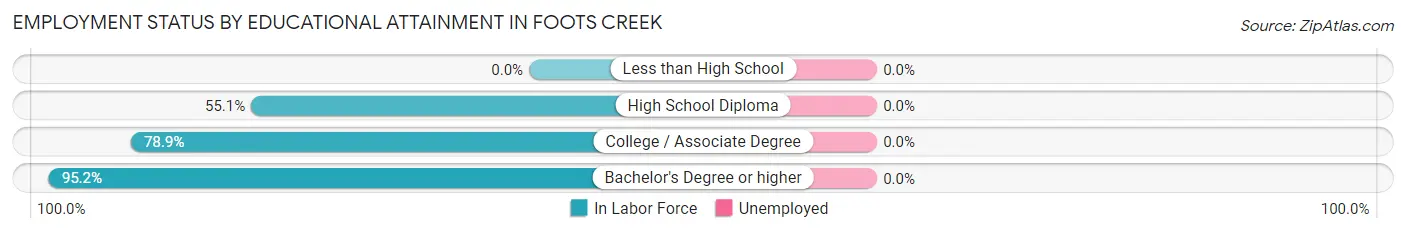 Employment Status by Educational Attainment in Foots Creek