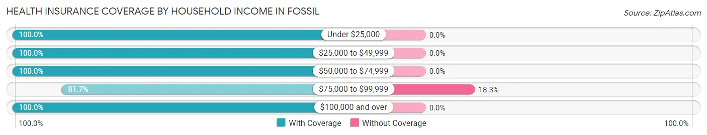 Health Insurance Coverage by Household Income in Fossil