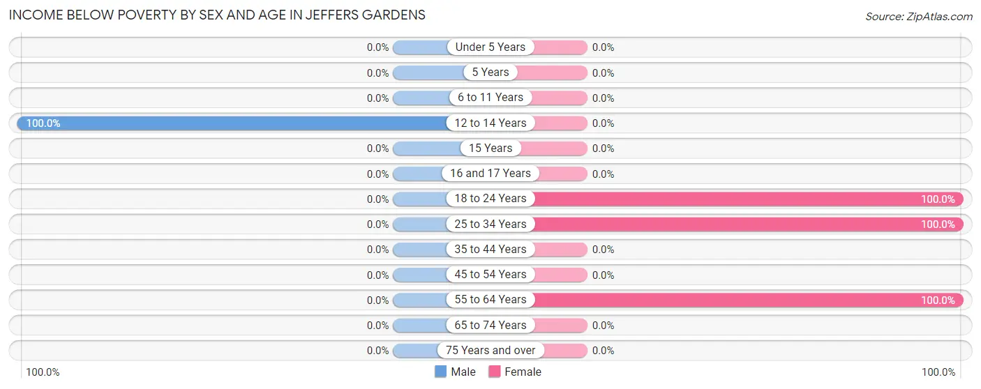 Income Below Poverty by Sex and Age in Jeffers Gardens