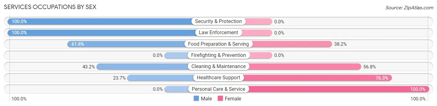 Services Occupations by Sex in Marlene
