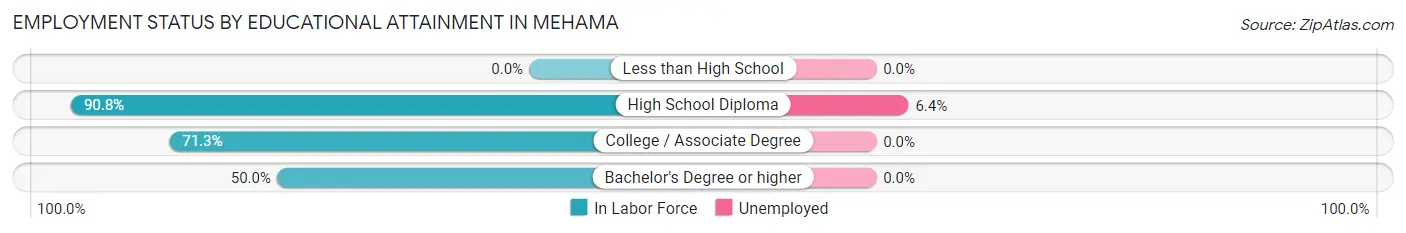 Employment Status by Educational Attainment in Mehama