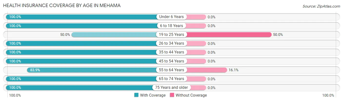Health Insurance Coverage by Age in Mehama