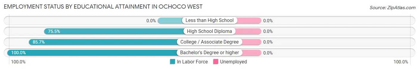 Employment Status by Educational Attainment in Ochoco West