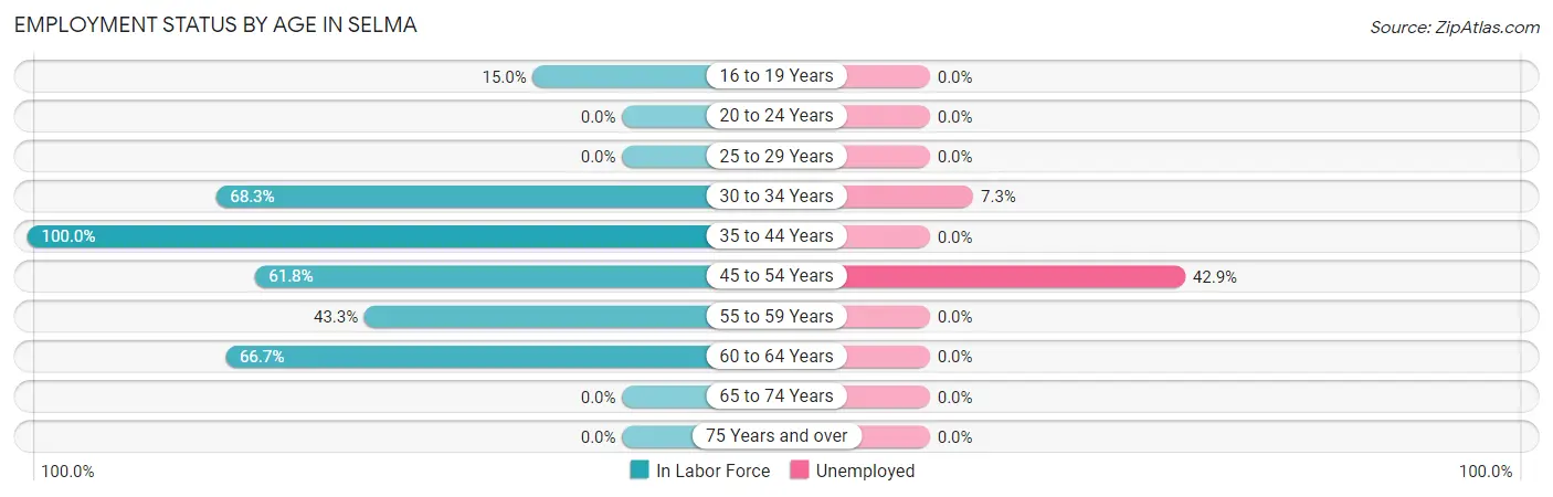 Employment Status by Age in Selma