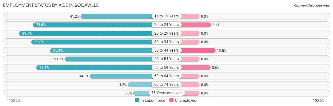 Employment Status by Age in Sodaville