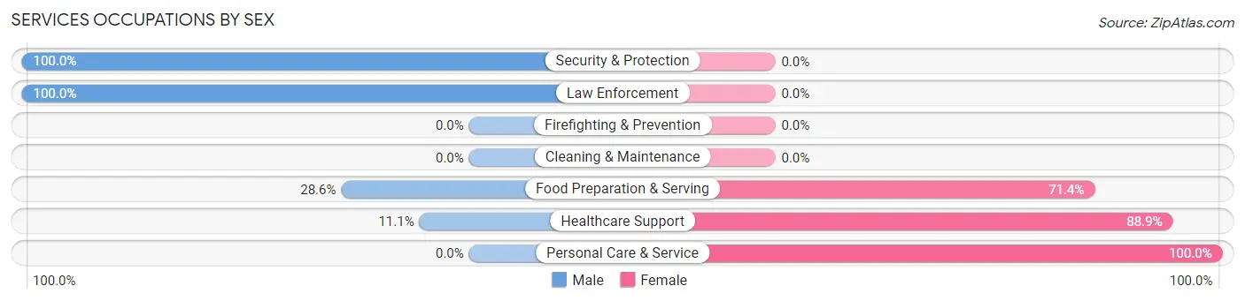 Services Occupations by Sex in Sodaville