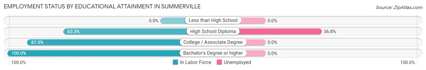 Employment Status by Educational Attainment in Summerville