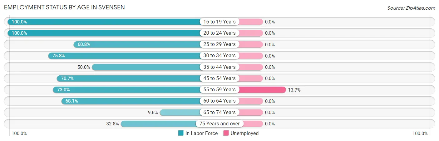 Employment Status by Age in Svensen