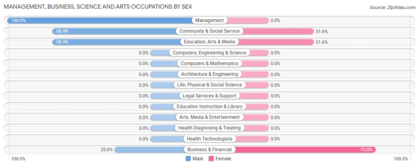 Management, Business, Science and Arts Occupations by Sex in Svensen