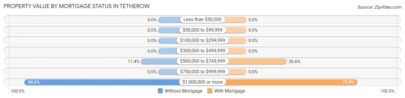 Property Value by Mortgage Status in Tetherow