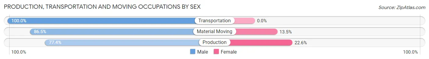 Production, Transportation and Moving Occupations by Sex in Vale