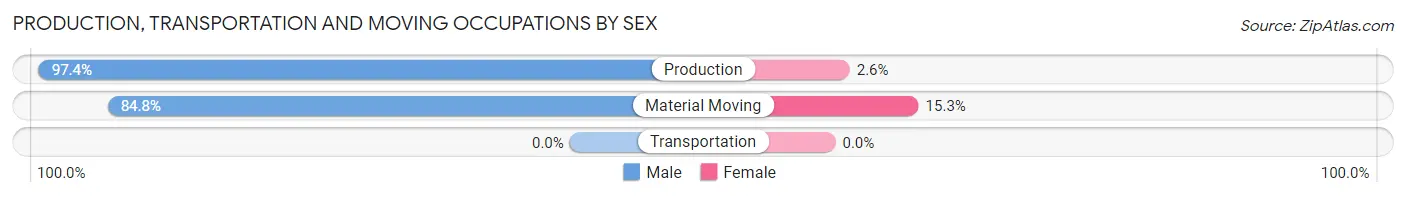 Production, Transportation and Moving Occupations by Sex in Veneta