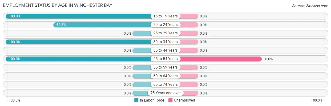 Employment Status by Age in Winchester Bay