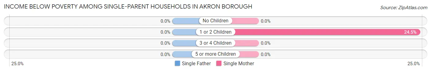 Income Below Poverty Among Single-Parent Households in Akron borough