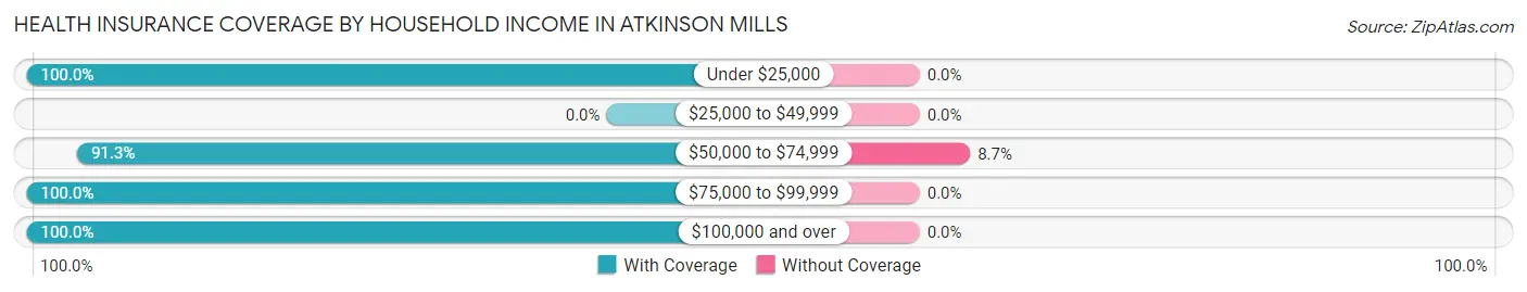 Health Insurance Coverage by Household Income in Atkinson Mills