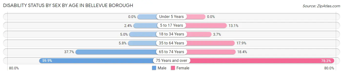 Disability Status by Sex by Age in Bellevue borough
