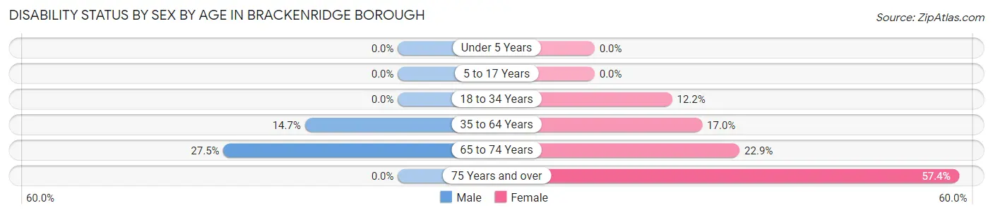 Disability Status by Sex by Age in Brackenridge borough
