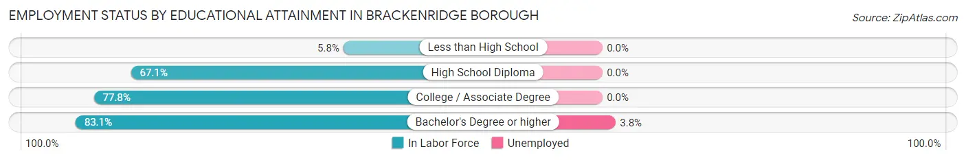 Employment Status by Educational Attainment in Brackenridge borough