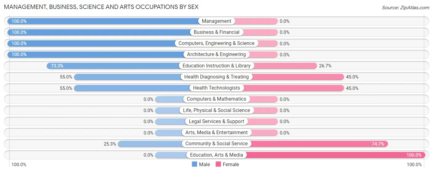 Management, Business, Science and Arts Occupations by Sex in Browntown
