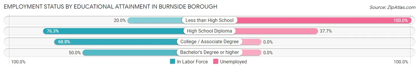 Employment Status by Educational Attainment in Burnside borough