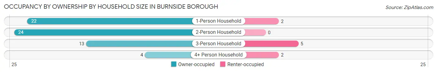 Occupancy by Ownership by Household Size in Burnside borough