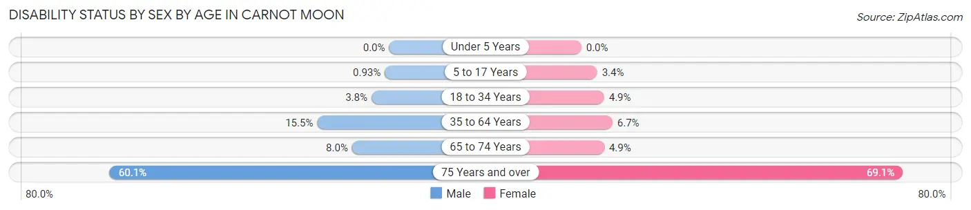 Disability Status by Sex by Age in Carnot Moon