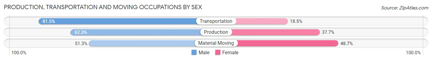 Production, Transportation and Moving Occupations by Sex in Carnot Moon