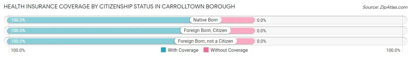 Health Insurance Coverage by Citizenship Status in Carrolltown borough
