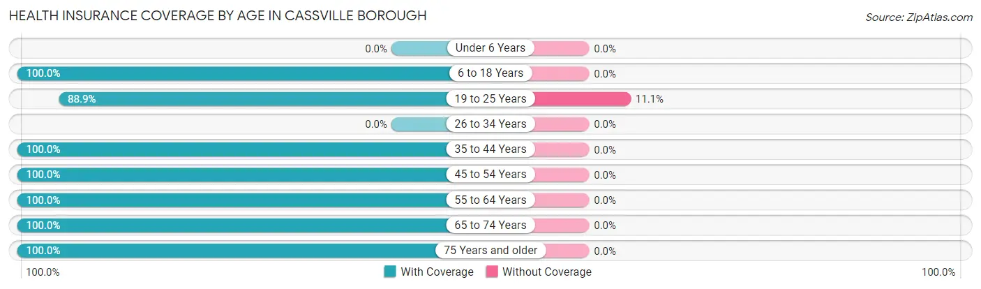 Health Insurance Coverage by Age in Cassville borough