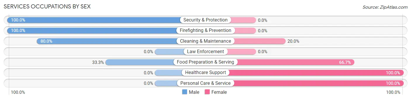 Services Occupations by Sex in Chapman borough