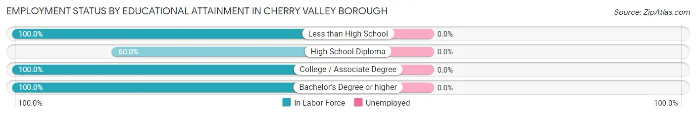 Employment Status by Educational Attainment in Cherry Valley borough