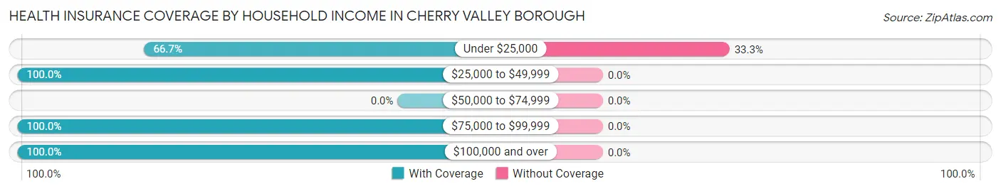 Health Insurance Coverage by Household Income in Cherry Valley borough