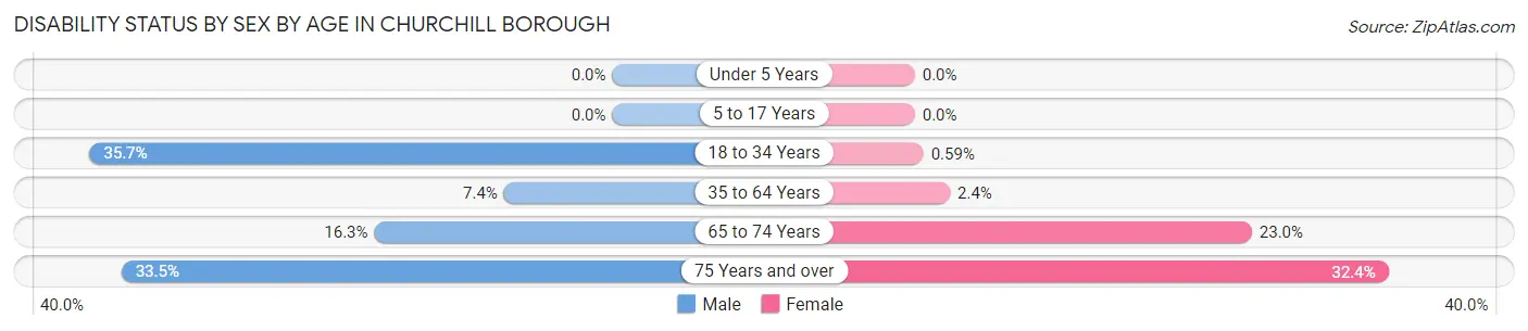Disability Status by Sex by Age in Churchill borough