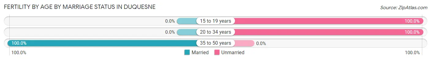 Female Fertility by Age by Marriage Status in Duquesne