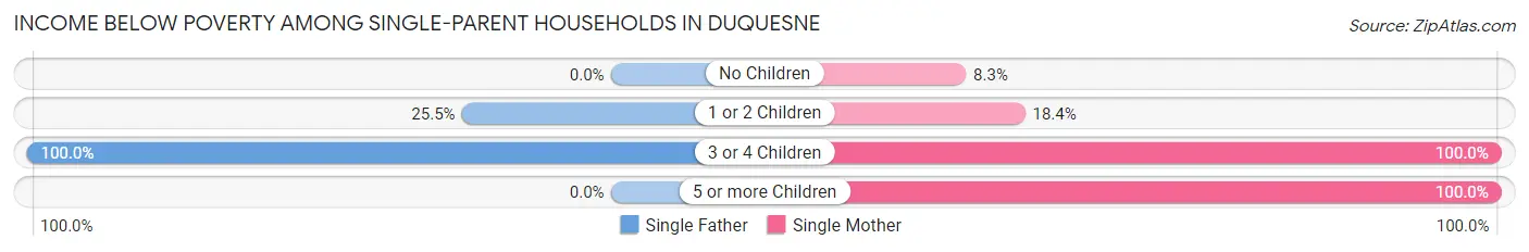 Income Below Poverty Among Single-Parent Households in Duquesne
