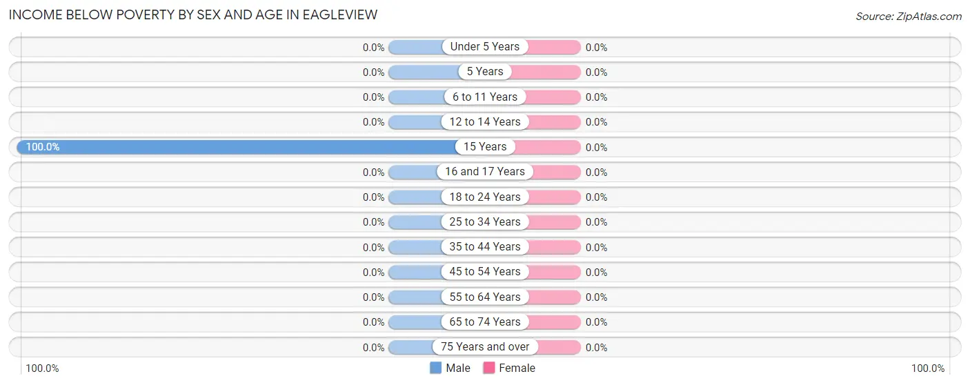 Income Below Poverty by Sex and Age in Eagleview