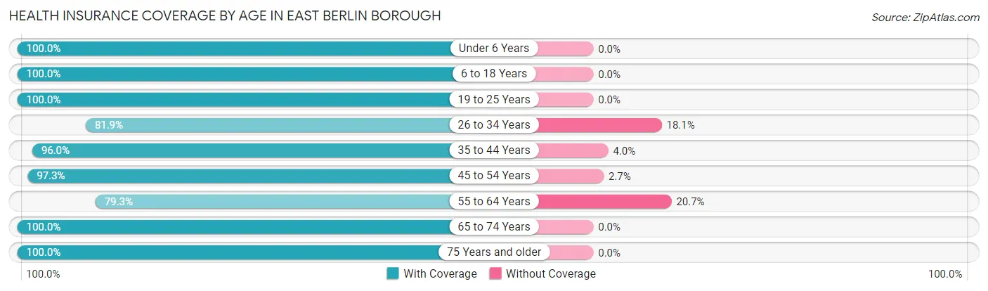Health Insurance Coverage by Age in East Berlin borough