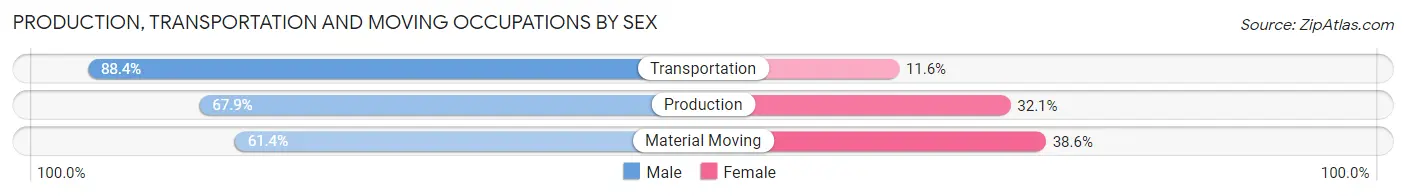 Production, Transportation and Moving Occupations by Sex in East Berlin borough