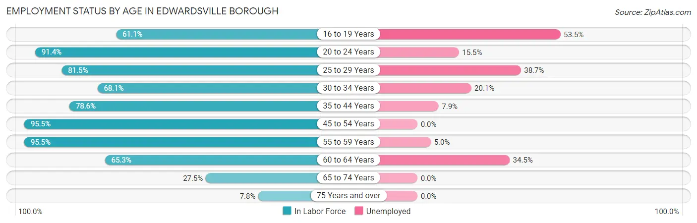 Employment Status by Age in Edwardsville borough