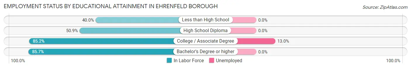 Employment Status by Educational Attainment in Ehrenfeld borough