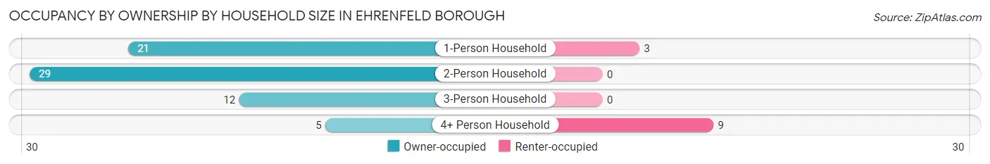 Occupancy by Ownership by Household Size in Ehrenfeld borough