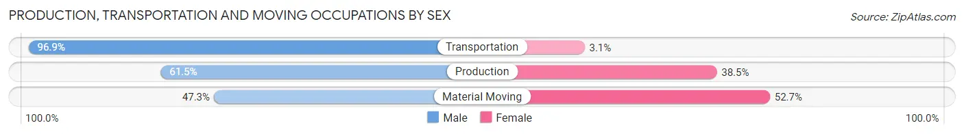 Production, Transportation and Moving Occupations by Sex in Emmaus borough