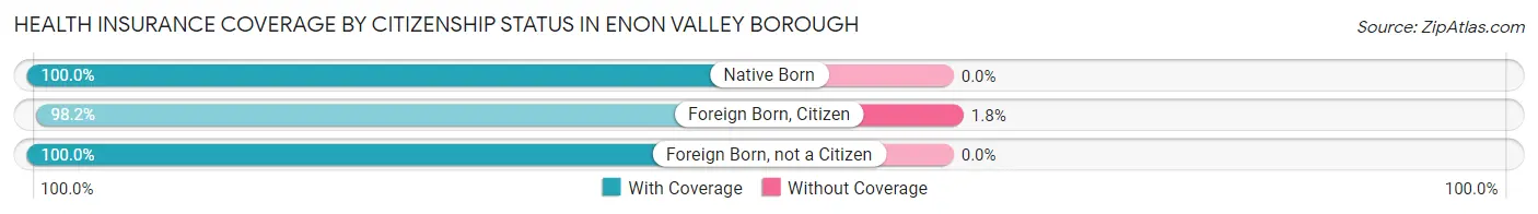 Health Insurance Coverage by Citizenship Status in Enon Valley borough