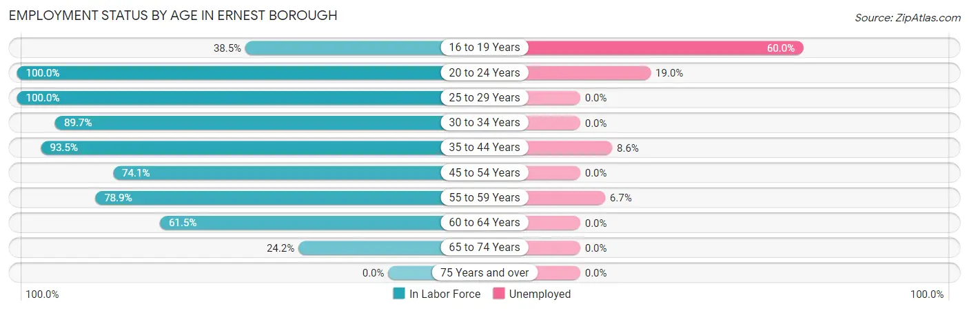 Employment Status by Age in Ernest borough