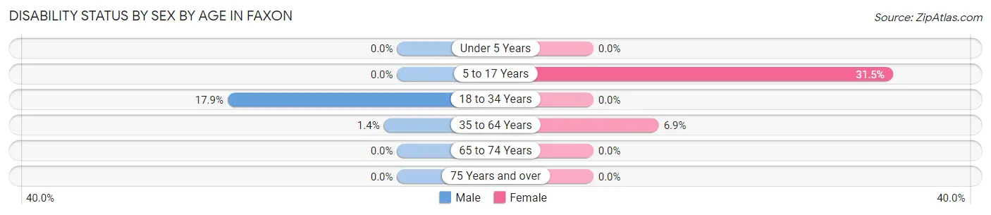 Disability Status by Sex by Age in Faxon